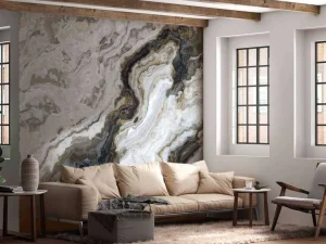 Discount Marmer met krullend patroon fotobehang Hobbykamer | Gang