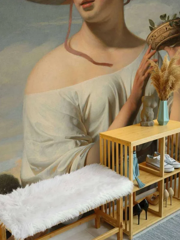 Online Meisje met een brede hoed fotobehang Kunst & Design