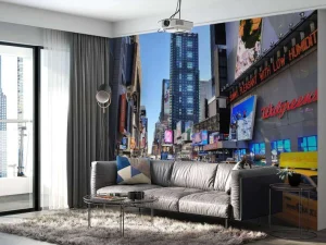 Online Midden in New York City fotobehang Architectuur
