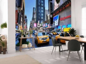 Online Midden in New York City fotobehang Architectuur