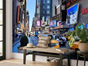 Online Midden in New York City fotobehang Architectuur
