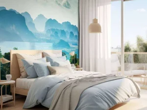Fashion Mistig landschap in Thailand fotobehang Bloemen