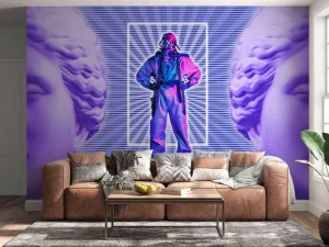 Fashion Modern design met Griekse standbeelden fotobehang Computerkamer