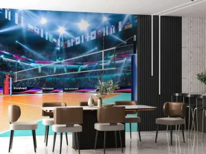 Sale Modern volleybalveld fotobehang Tienerkamer | Sport