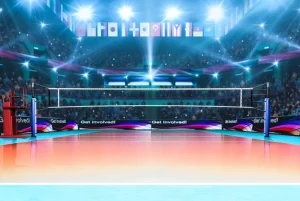 New Modern volleybalveld op de lengte fotobehang Tienerkamer | Sport