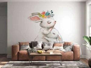 Best Moederliefde bij konijntjes fotobehang Babykamer | Dieren