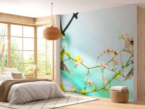 New 2 Mooie Vlinders op Bloesem fotobehang Dieren | Bloemen