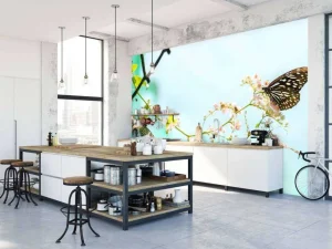 New 2 Mooie Vlinders op Bloesem fotobehang Dieren | Bloemen