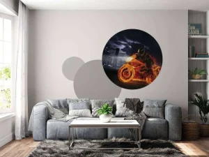 New Motor in vuur en vlam fotobehang Tienerkamer | Transport