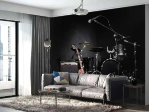 Fashion Muziekinstrumenten van een band fotobehang Tienerkamer