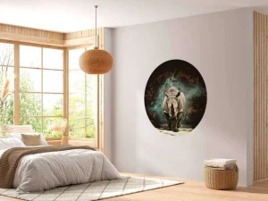 Discount Neushoorn breekt door de muur fotobehang Hobbykamer | 3d