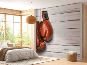 Discount Old school rode bokshandschoenen fotobehang Kinderkamer | Sport