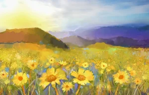 Fashion Olieverfschilderij landelijke zonsondergang Landschappen