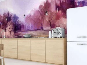 Sale Olieverfschilderij van een prachtig kleurrijk landschap fotobehang Kunst & Design
