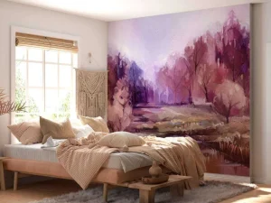 Sale Olieverfschilderij van een prachtig kleurrijk landschap fotobehang Kunst & Design