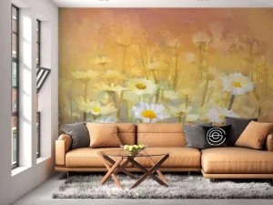 Sale Olieverfschilderij van kamille bloemen fotobehang Kunst & Design | Bloemen
