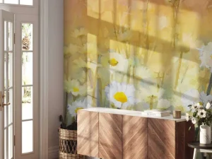Sale Olieverfschilderij van kamille bloemen fotobehang Kunst & Design | Bloemen