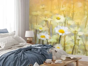 Sale Olieverfschilderij van kamille bloemen fotobehang Kunst & Design | Bloemen