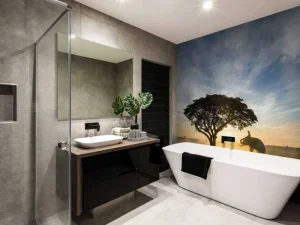 Outlet Olifant in Thailand fotobehang Bloemen