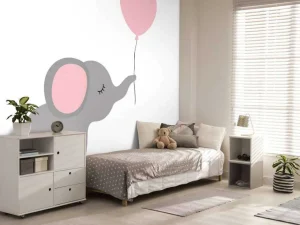 New Olifant met een hartvormige ballon fotobehang Babykamer