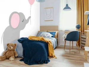 New Olifant met een hartvormige ballon fotobehang Babykamer