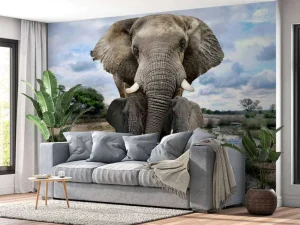 Sale Olifant met kinderen fotobehang Dieren
