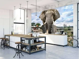 Sale Olifant met kinderen fotobehang Dieren