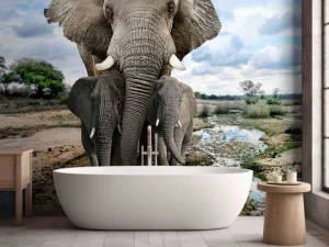 Sale Olifant met kinderen fotobehang Dieren
