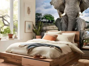 Sale Olifant met kinderen fotobehang Dieren