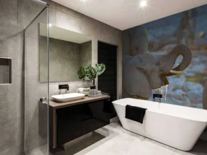 New Olifanten drinken water fotobehang Dieren