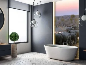 Sale Olifanten langs het water fotobehang Dieren