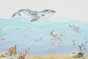 Outlet Onderwaterwereld met een walvis Kinderkamer | Dieren