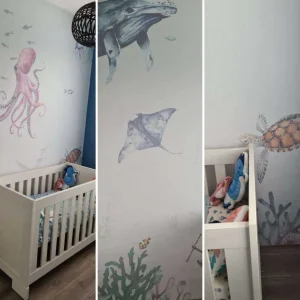 Clearance Onderwaterwereld van waterverf Kinderkamer