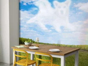 Best Open veld met Hond Engel wolk fotobehang Kinderkamer | Dieren