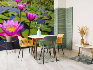 Fashion Opvallende roze lotusbloem fotobehang Bloemen