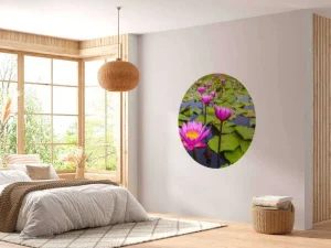 Fashion Opvallende roze lotusbloem fotobehang Bloemen