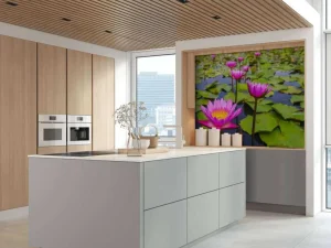 Fashion Opvallende roze lotusbloem fotobehang Bloemen