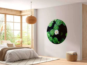 Fashion Opvallende witte kleine lotusbloem fotobehang Bloemen