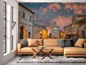Discount Oud gezellig Italiaans dorpje genaamd Sovana fotobehang Architectuur