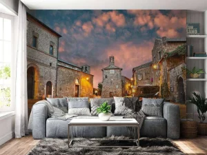 Discount Oud gezellig Italiaans dorpje genaamd Sovana fotobehang Architectuur