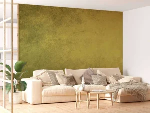 New Oude geel-groene muur fotobehang Gang | Oppervlakten