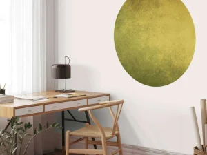 New Oude geel-groene muur fotobehang Gang | Oppervlakten