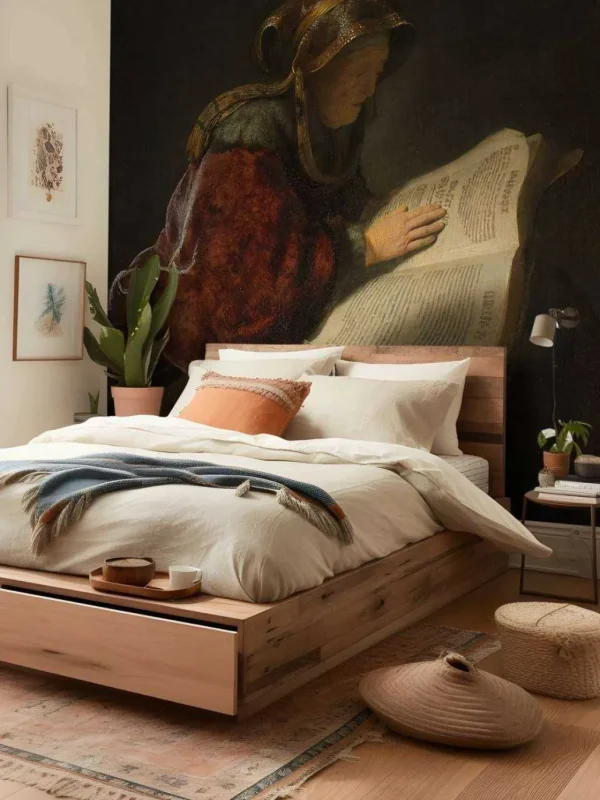 Discount Oude lezende vrouw fotobehang Kunst & Design