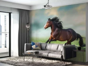 Fashion Paard aan het rennen fotobehang Dieren