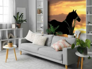 Outlet Paard tijdens Zonsondergang fotobehang Tienerkamer | Kinderkamer