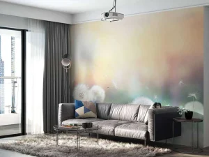 Best Paardebloem design met gekleurde achtergrond fotobehang Bloemen