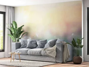 Best Paardebloem design met gekleurde achtergrond fotobehang Bloemen