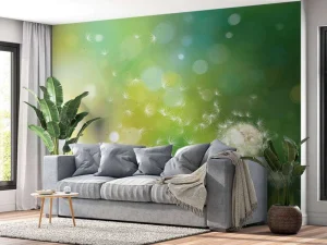 New Paardebloemen in de lente fotobehang Bloemen