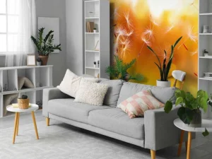 Best Paardebloemen onder rood licht fotobehang Bloemen