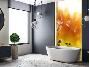 Best Paardebloemen onder rood licht fotobehang Bloemen